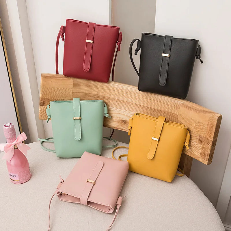 Women Bucket Bags PU Leather Zipper Crossbody Shoulder Messenger Bag for Daily Top Quality Women'S Purse Cartera Mujer Monedero