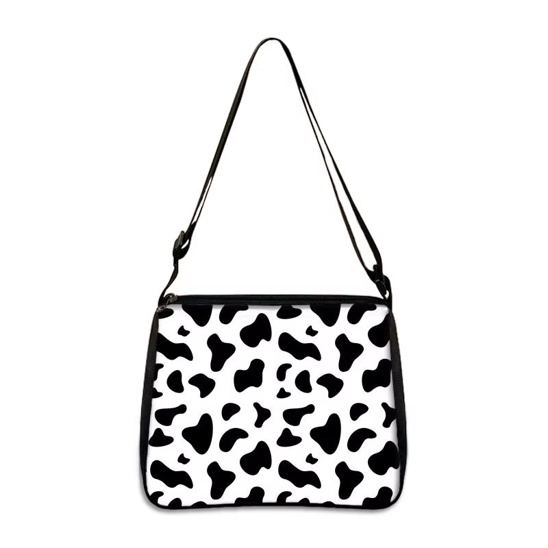 Fashion Women Cow Print Small Shoulder Bags Female Underarm Bags Leopard Zebra Pattern Handbag