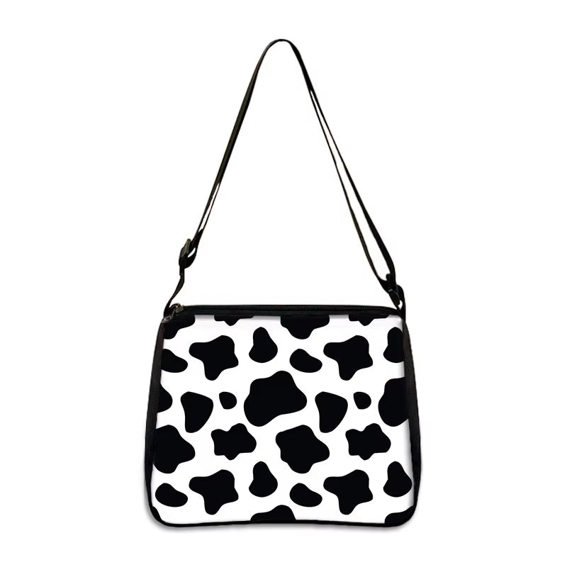 Fashion Women Cow Print Small Shoulder Bags Female Underarm Bags Leopard Zebra Pattern Handbag