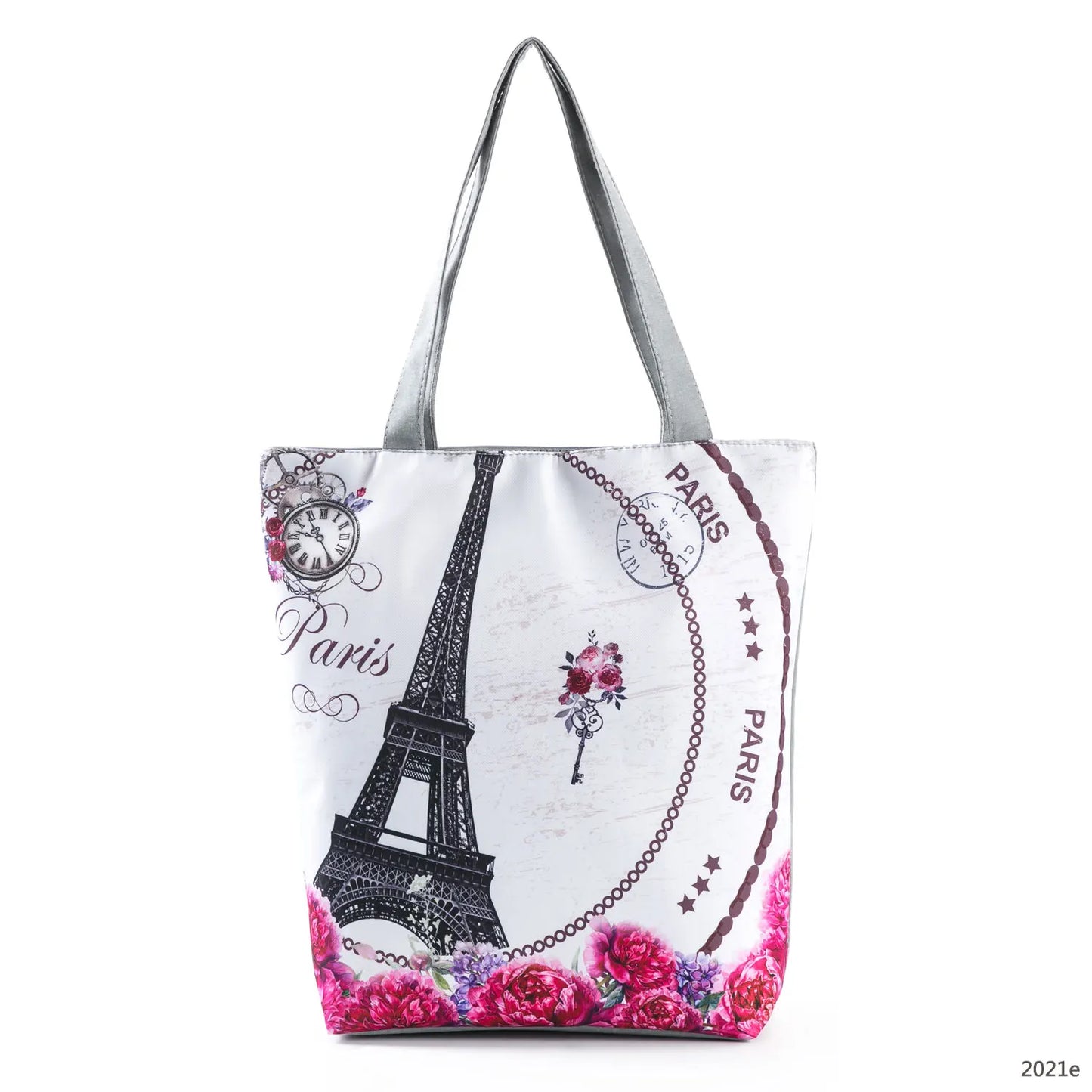 Floral and Owl Printed Women'S Casual Tote Female Daily Use Female Shopping Bag Ladies Single Shoulder Handbag Simple Beach Bag