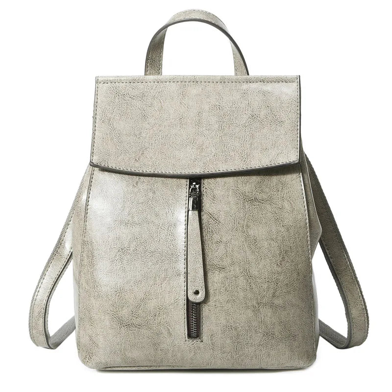 Genuine Leather Women Vintage Backpack Greased Cow Split Female Shoulder Bag Ladies Back Pack Travel Bags for Teenage Girls