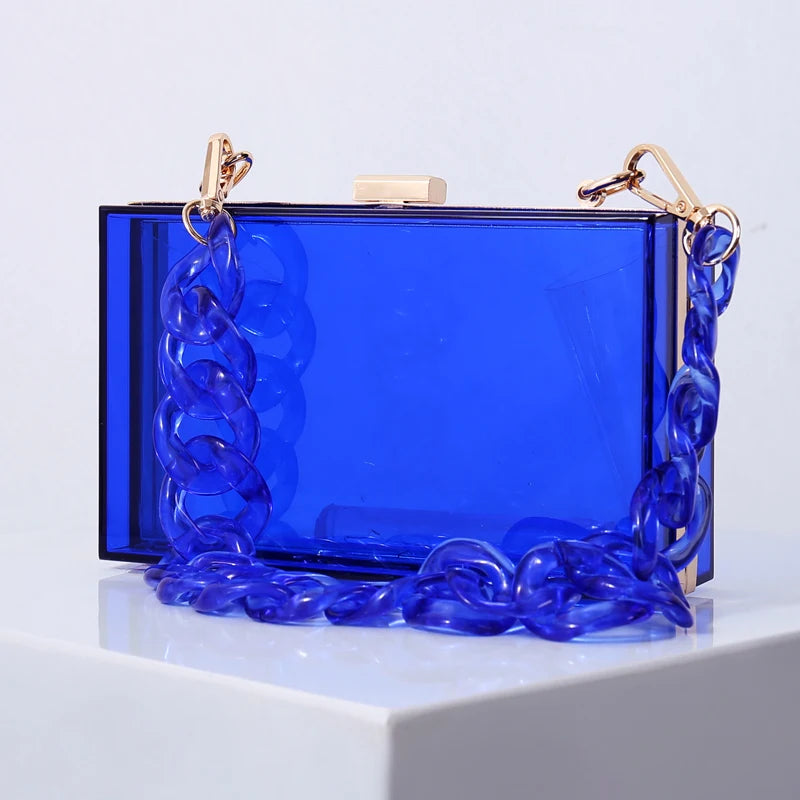 Transparent Bag for Women Diamond Clutch Jelly Acrylic Clear Purses and Handbag Shoulder Crossbody Bags 2025 New Fashion Female