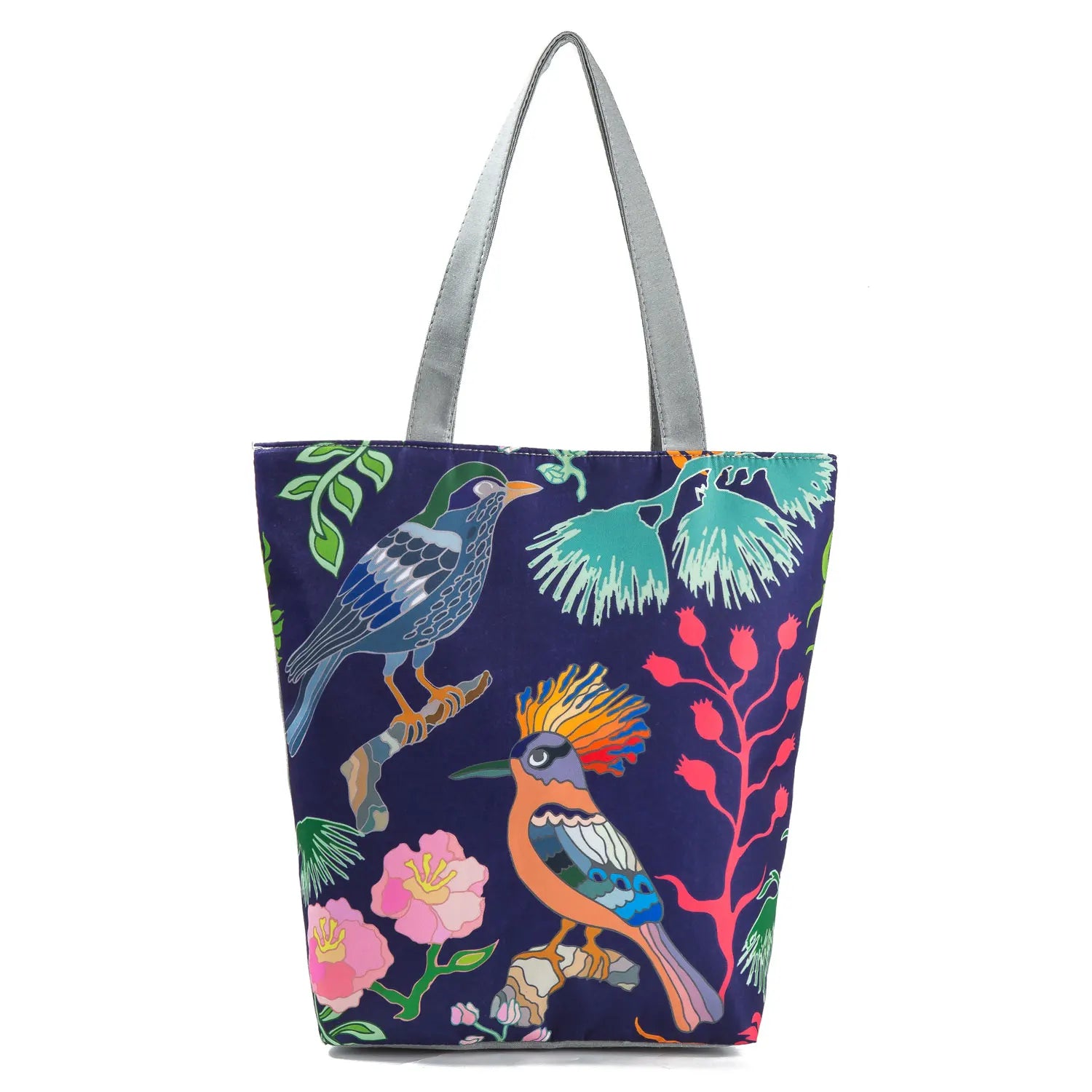 Floral and Owl Printed Women'S Casual Tote Female Daily Use Female Shopping Bag Ladies Single Shoulder Handbag Simple Beach Bag