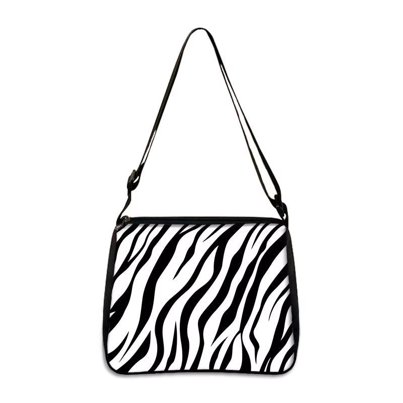 Fashion Women Cow Print Small Shoulder Bags Female Underarm Bags Leopard Zebra Pattern Handbag