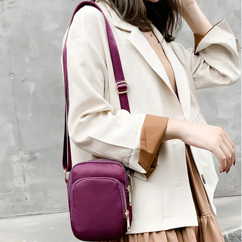 Women'S Bag Waterproof Shoulder Bag Crossbody Zipper Mobile Phone Lady Female Multifunction Handbag Wrist Purse Womens' Pouch