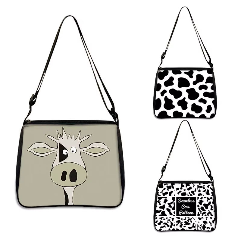 Fashion Women Cow Print Small Shoulder Bags Female Underarm Bags Leopard Zebra Pattern Handbag