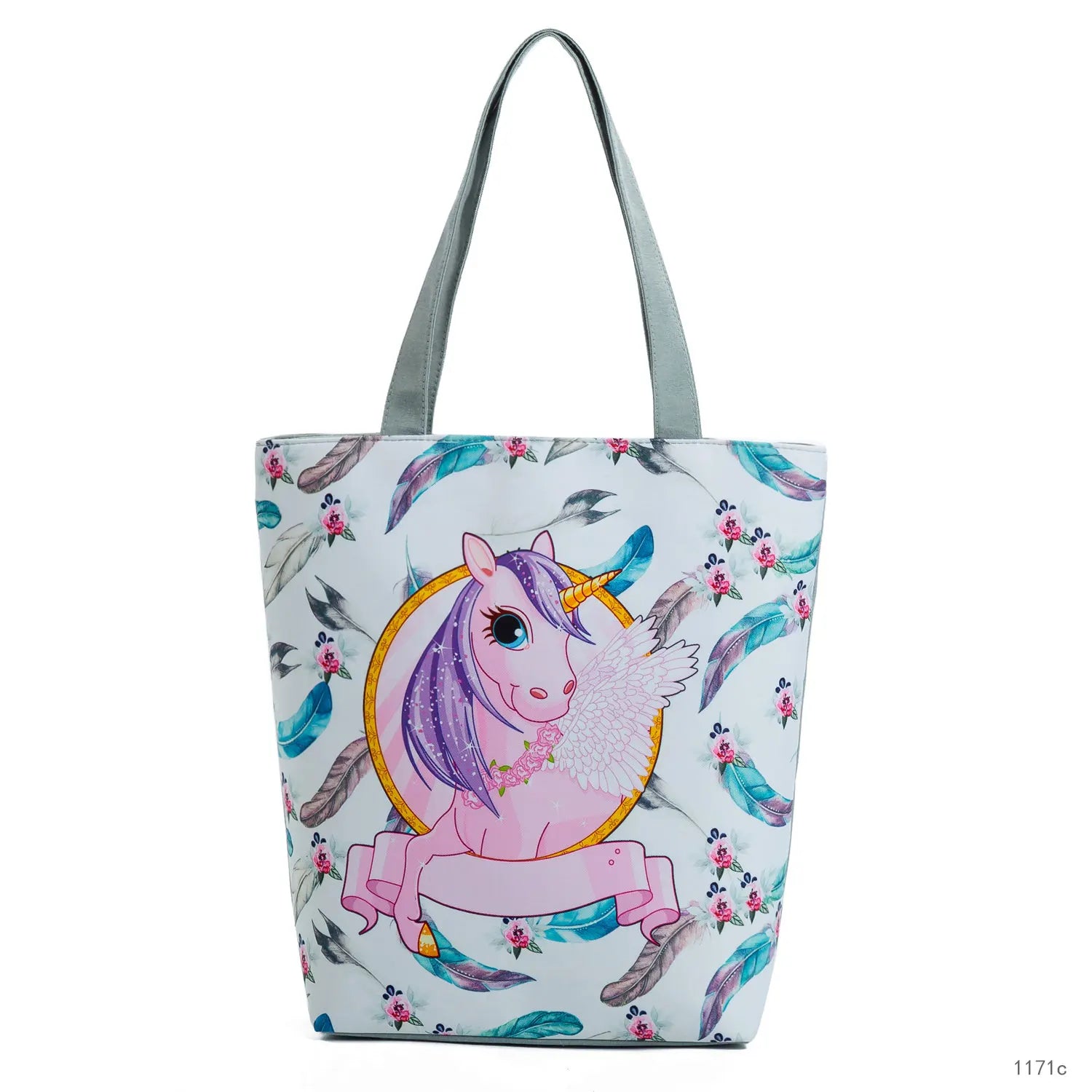 Floral and Owl Printed Women'S Casual Tote Female Daily Use Female Shopping Bag Ladies Single Shoulder Handbag Simple Beach Bag