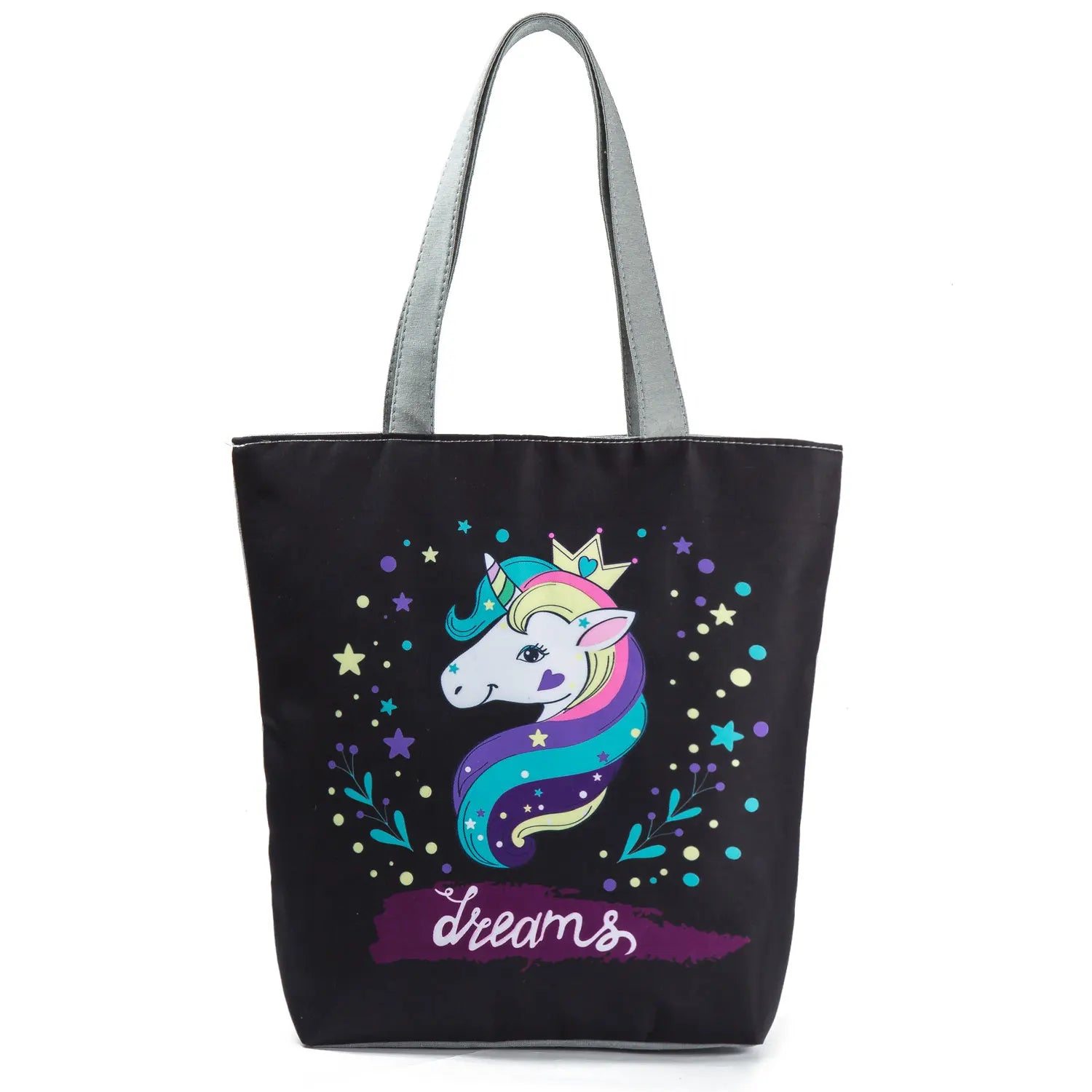 Floral and Owl Printed Women'S Casual Tote Female Daily Use Female Shopping Bag Ladies Single Shoulder Handbag Simple Beach Bag