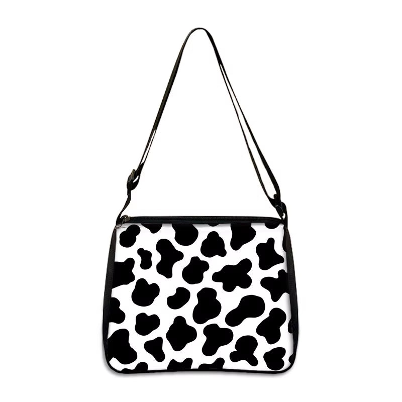 Fashion Women Cow Print Small Shoulder Bags Female Underarm Bags Leopard Zebra Pattern Handbag