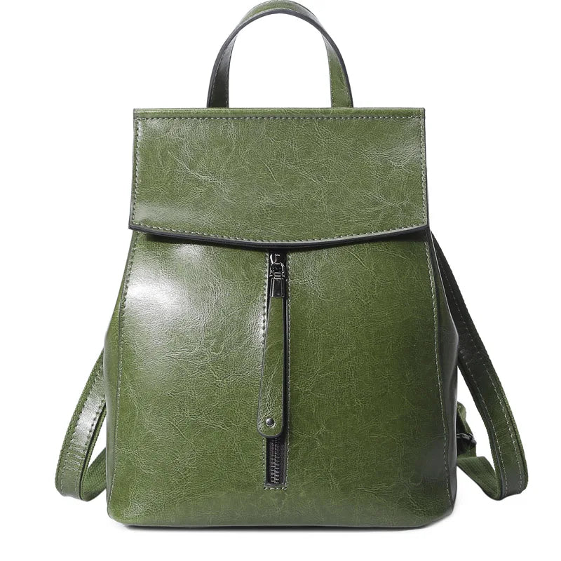 Genuine Leather Women Vintage Backpack Greased Cow Split Female Shoulder Bag Ladies Back Pack Travel Bags for Teenage Girls