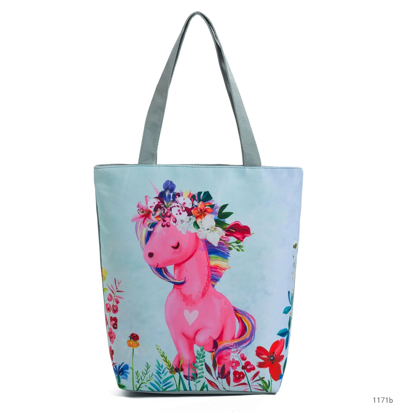Floral and Owl Printed Women'S Casual Tote Female Daily Use Female Shopping Bag Ladies Single Shoulder Handbag Simple Beach Bag