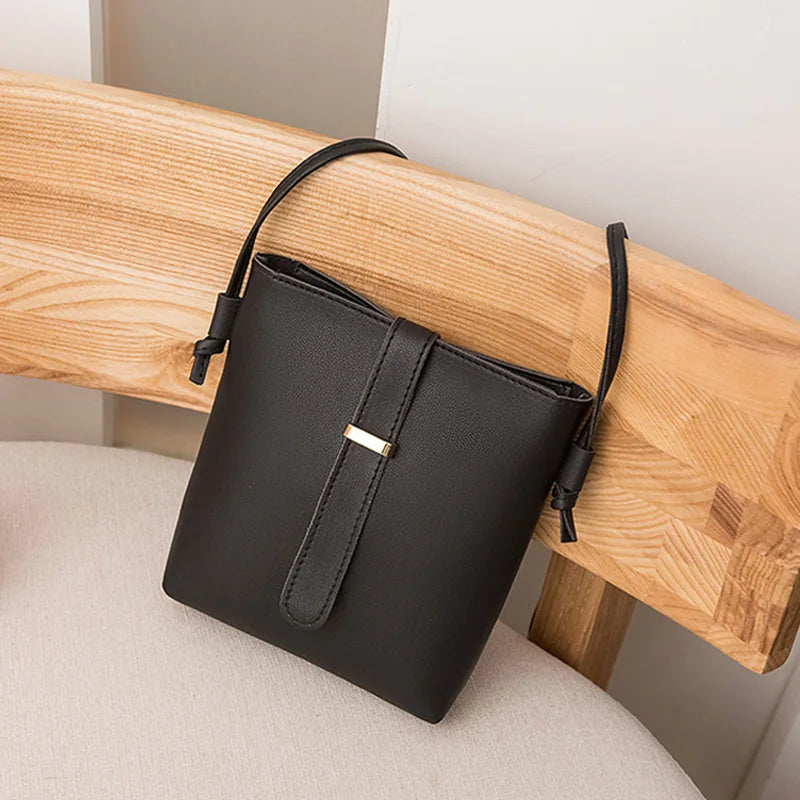 Women Bucket Bags PU Leather Zipper Crossbody Shoulder Messenger Bag for Daily Top Quality Women'S Purse Cartera Mujer Monedero