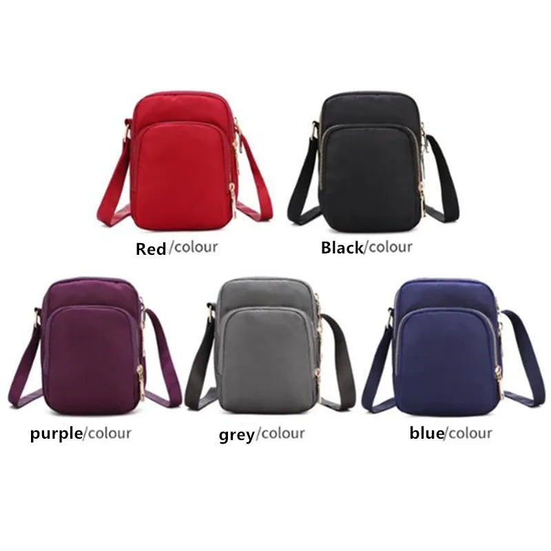 Women'S Bag Waterproof Shoulder Bag Crossbody Zipper Mobile Phone Lady Female Multifunction Handbag Wrist Purse Womens' Pouch