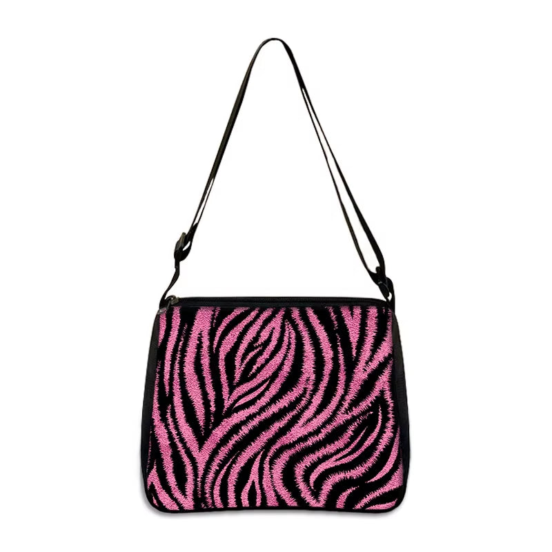 Fashion Women Cow Print Small Shoulder Bags Female Underarm Bags Leopard Zebra Pattern Handbag
