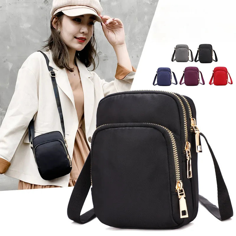 Women'S Bag Waterproof Shoulder Bag Crossbody Zipper Mobile Phone Lady Female Multifunction Handbag Wrist Purse Womens' Pouch