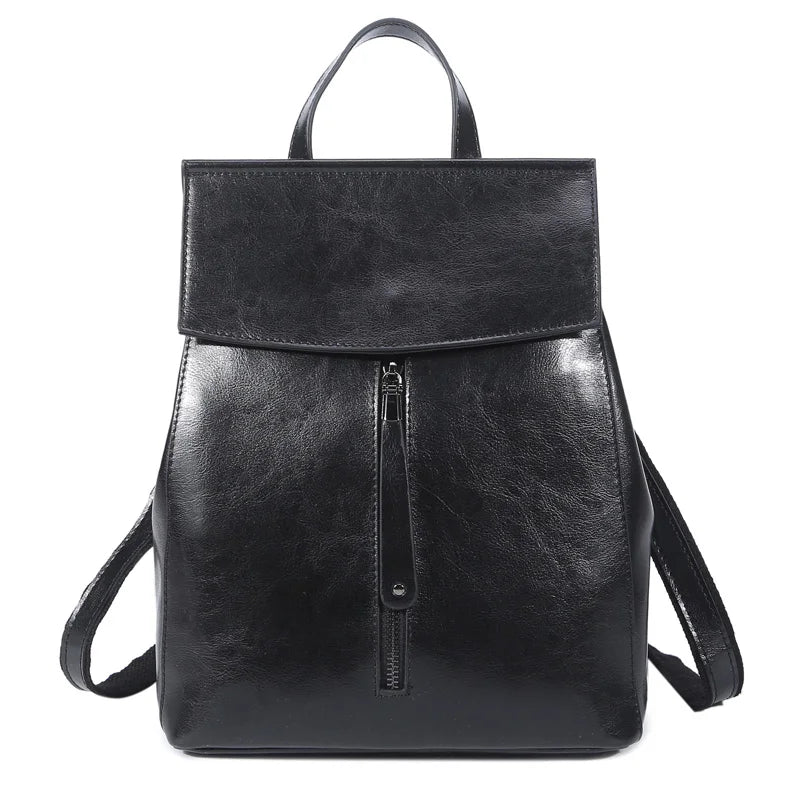 Genuine Leather Women Vintage Backpack Greased Cow Split Female Shoulder Bag Ladies Back Pack Travel Bags for Teenage Girls
