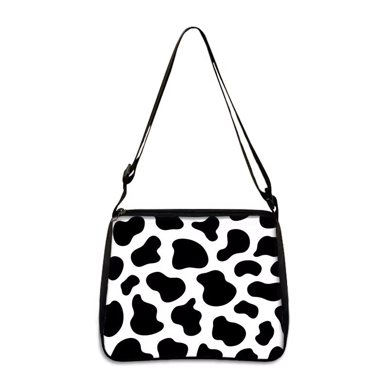 Fashion Women Cow Print Small Shoulder Bags Female Underarm Bags Leopard Zebra Pattern Handbag