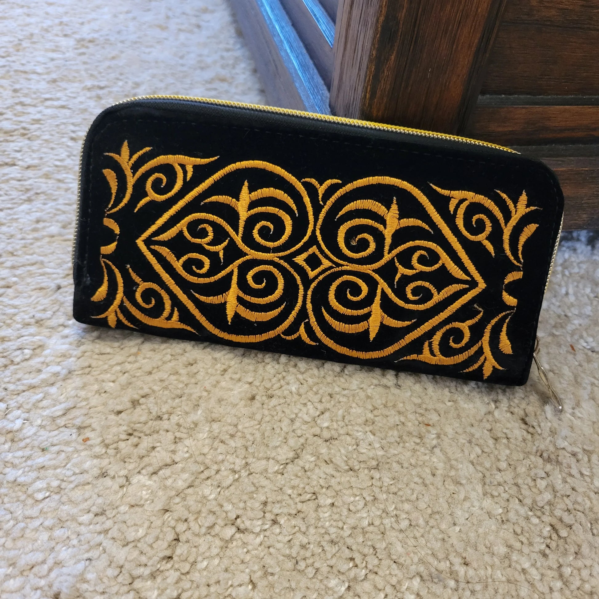 Women'S Wallet Ethnic Embroidery Women Long Wallet High-Capacity Zipper Wallet Canvas Purses Clutch Bags Female Bag