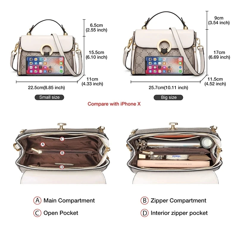 Women'S Shoulder Bag Vintage Signature Tote Bag 2025 Luxury Fashion Female Handbag Crossbody Purse