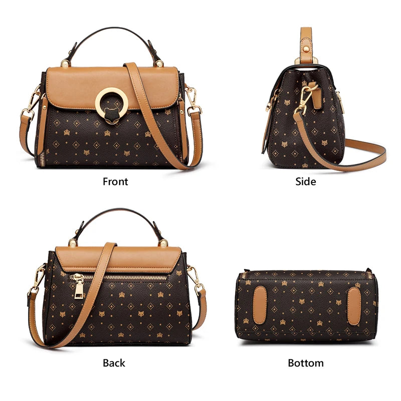 Women'S Shoulder Bag Vintage Signature Tote Bag 2025 Luxury Fashion Female Handbag Crossbody Purse