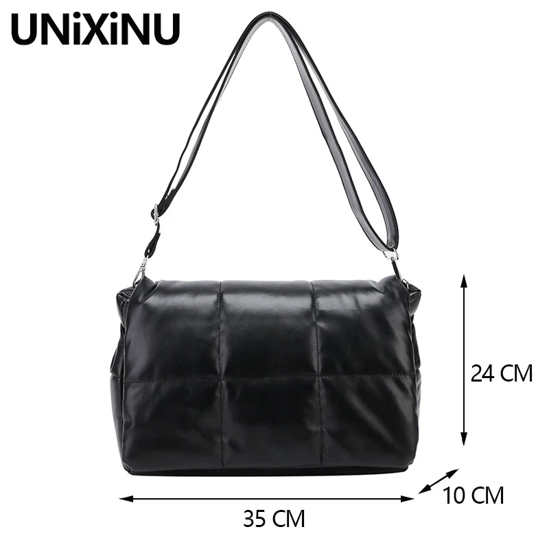 2021 Winter Fluffy Ladies Shoulder Bag Quilted Plaid Luxury Designer Handbag Minimalist Female Flap Crossbody Bags