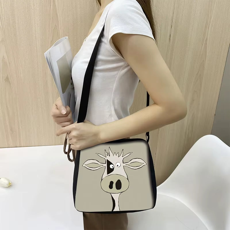 Fashion Women Cow Print Small Shoulder Bags Female Underarm Bags Leopard Zebra Pattern Handbag