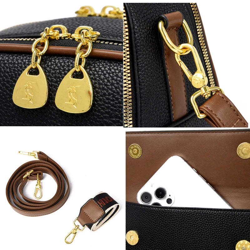 High Quality Leather Crossbody Shoulder Bag Women 2023New Luxury Fashion Purse and Handbag Designer Ladies Tote Brand Female Sac