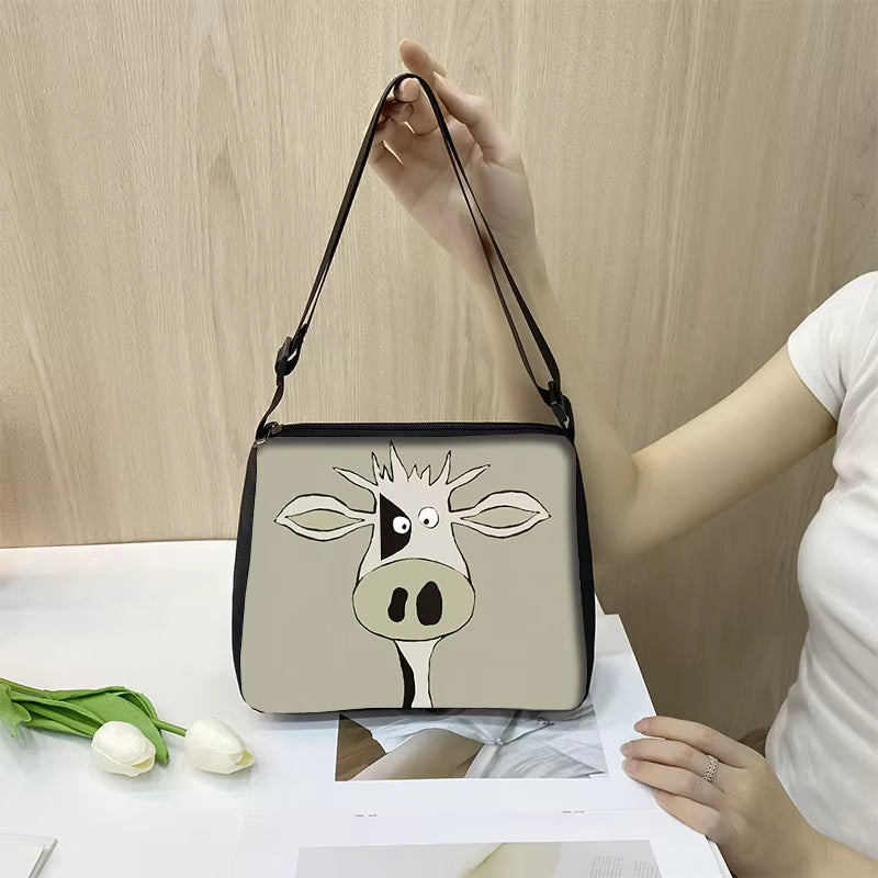 Fashion Women Cow Print Small Shoulder Bags Female Underarm Bags Leopard Zebra Pattern Handbag