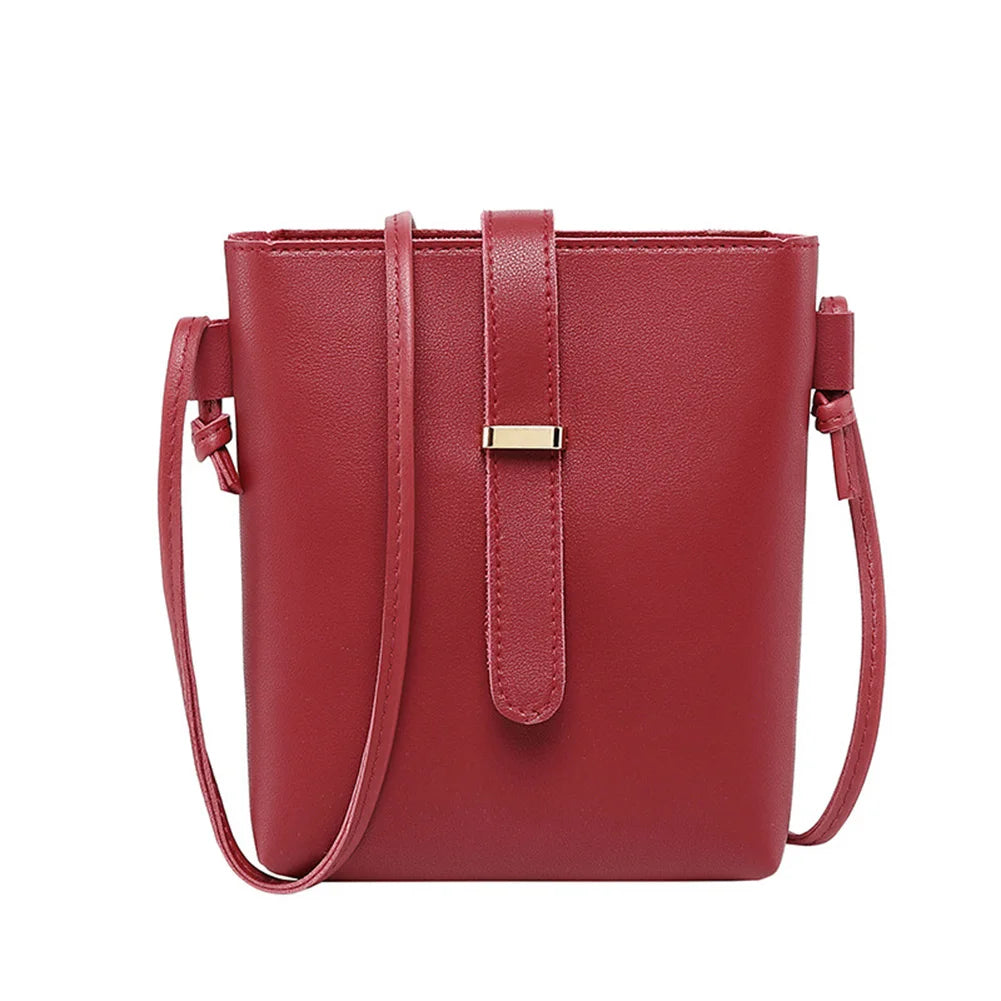 Women Bucket Bags PU Leather Zipper Crossbody Shoulder Messenger Bag for Daily Top Quality Women'S Purse Cartera Mujer Monedero