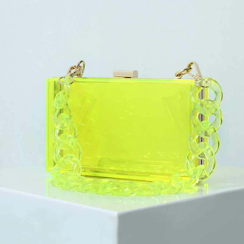 Transparent Bag for Women Diamond Clutch Jelly Acrylic Clear Purses and Handbag Shoulder Crossbody Bags 2025 New Fashion Female