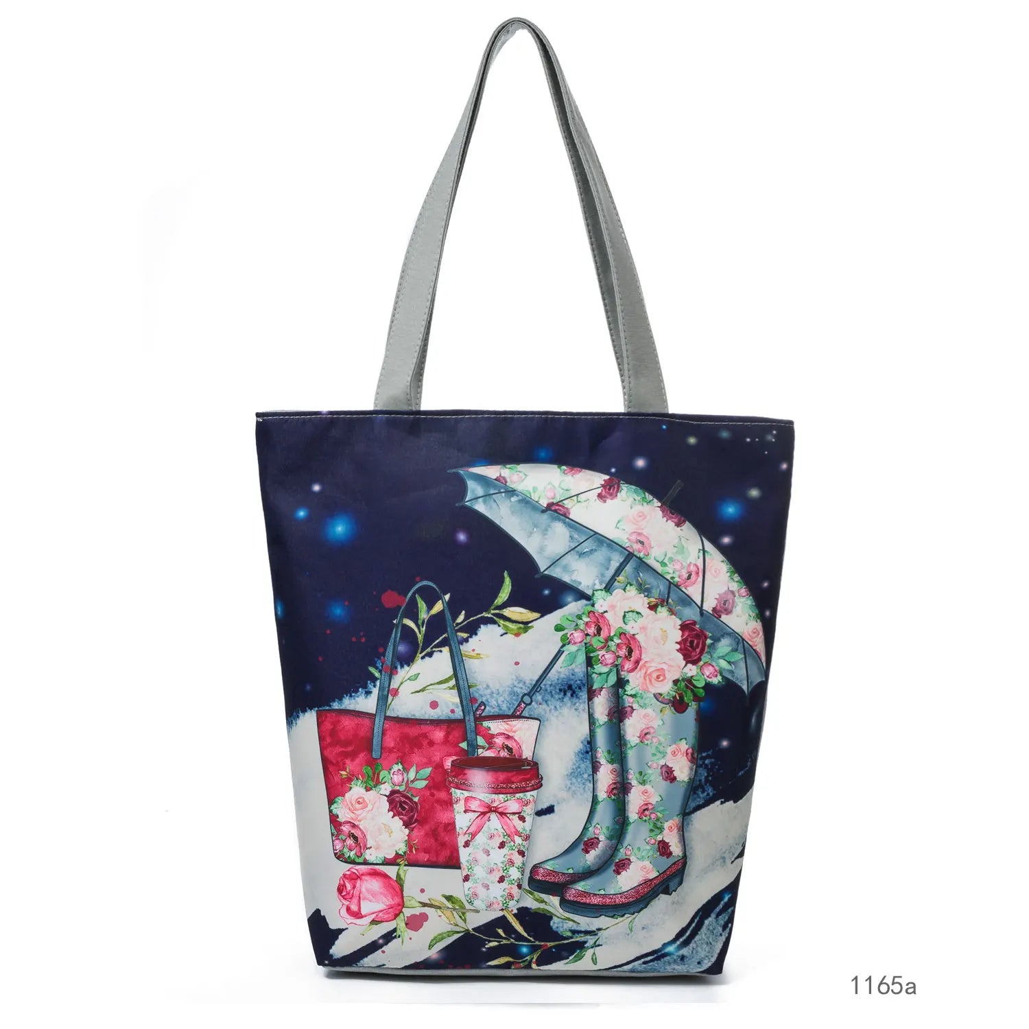 Floral and Owl Printed Women'S Casual Tote Female Daily Use Female Shopping Bag Ladies Single Shoulder Handbag Simple Beach Bag
