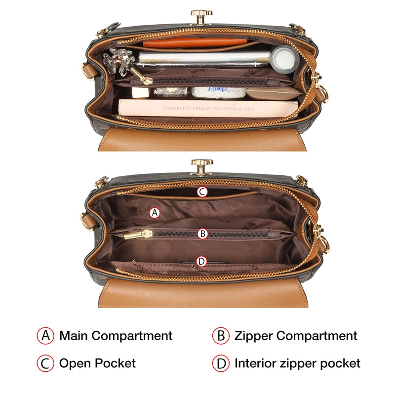 Women'S Shoulder Bag Vintage Signature Tote Bag 2025 Luxury Fashion Female Handbag Crossbody Purse