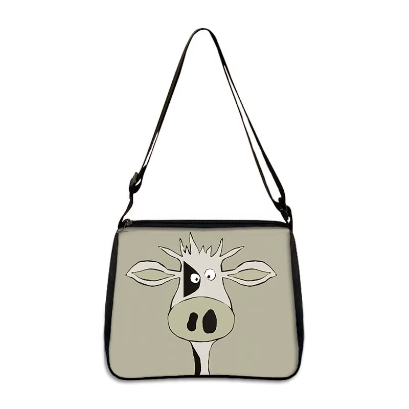 Fashion Women Cow Print Small Shoulder Bags Female Underarm Bags Leopard Zebra Pattern Handbag