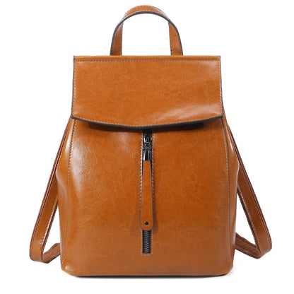 Genuine Leather Women Vintage Backpack Greased Cow Split Female Shoulder Bag Ladies Back Pack Travel Bags for Teenage Girls