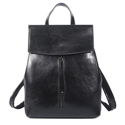 Genuine Leather Women Vintage Backpack Greased Cow Split Female Shoulder Bag Ladies Back Pack Travel Bags for Teenage Girls
