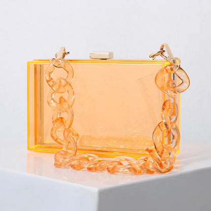 Transparent Bag for Women Diamond Clutch Jelly Acrylic Clear Purses and Handbag Shoulder Crossbody Bags 2025 New Fashion Female