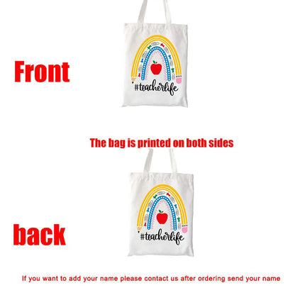 Teacher Love Inspire Women Shopper Shopping Bag Canvas Shoulder Bag Female Handbags Reusable Foldable Storage Tote Bag Best Gift