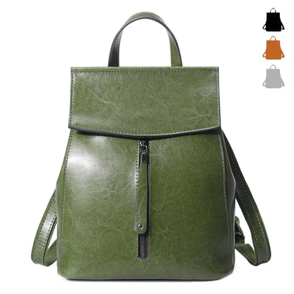 Genuine Leather Women Vintage Backpack Greased Cow Split Female Shoulder Bag Ladies Back Pack Travel Bags for Teenage Girls